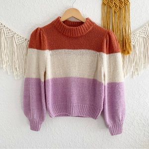 Gianni bini color block crew neck sweater